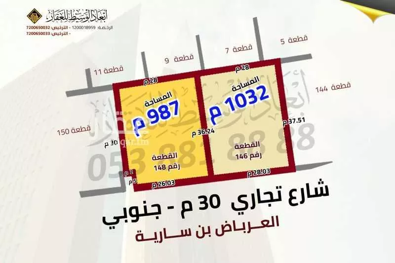 أرض 1032 م² في السكب 3