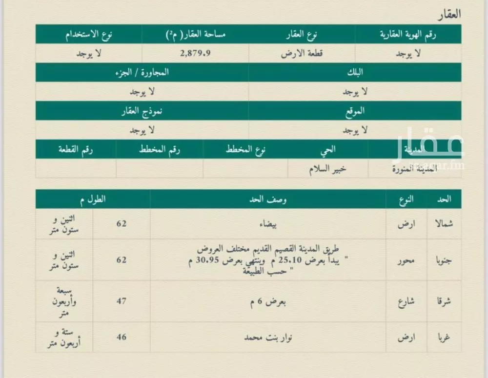 أرض 2879 م² في المطار 2