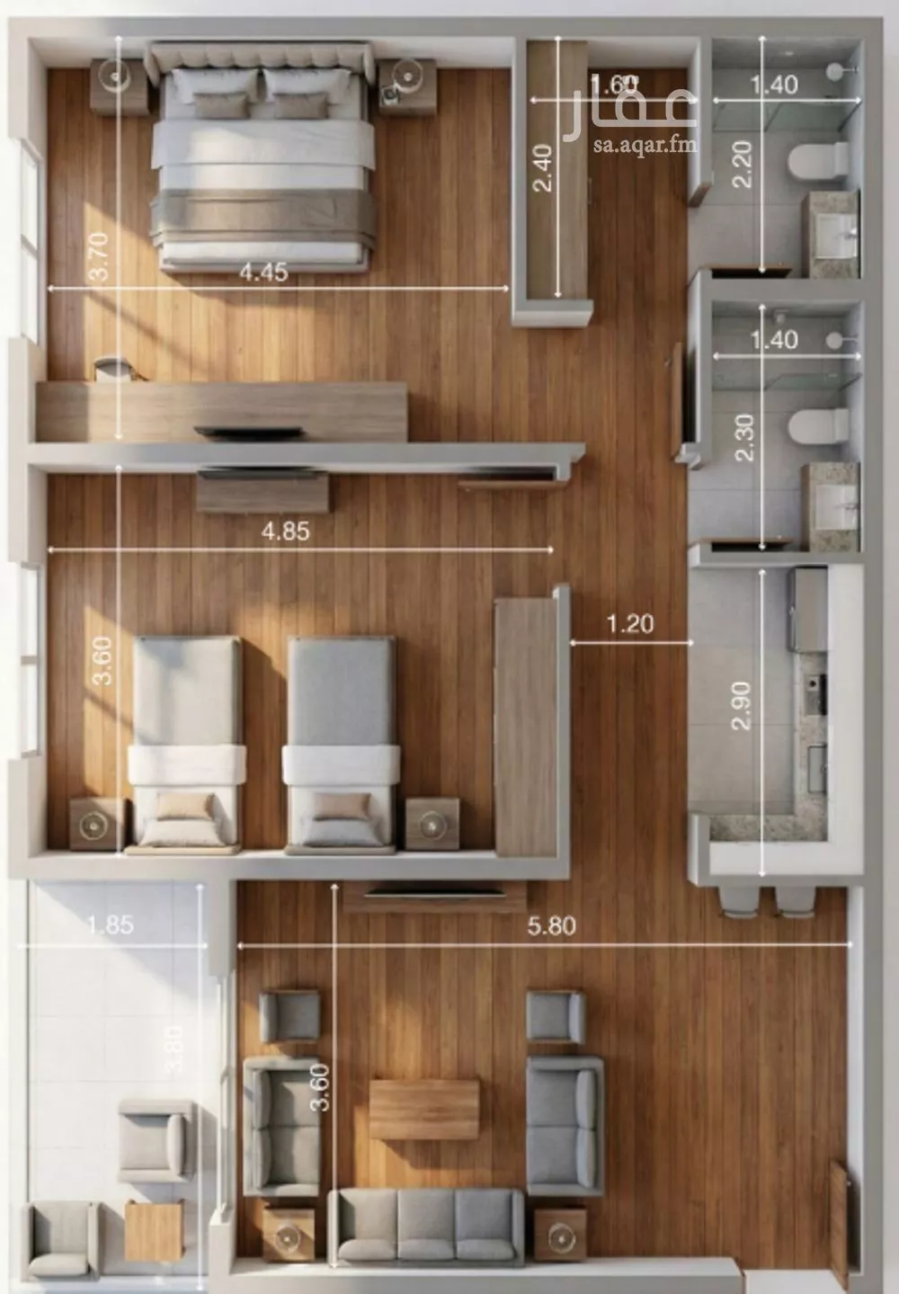 2 bedroom apartment in Mudhainib, Madinah 14