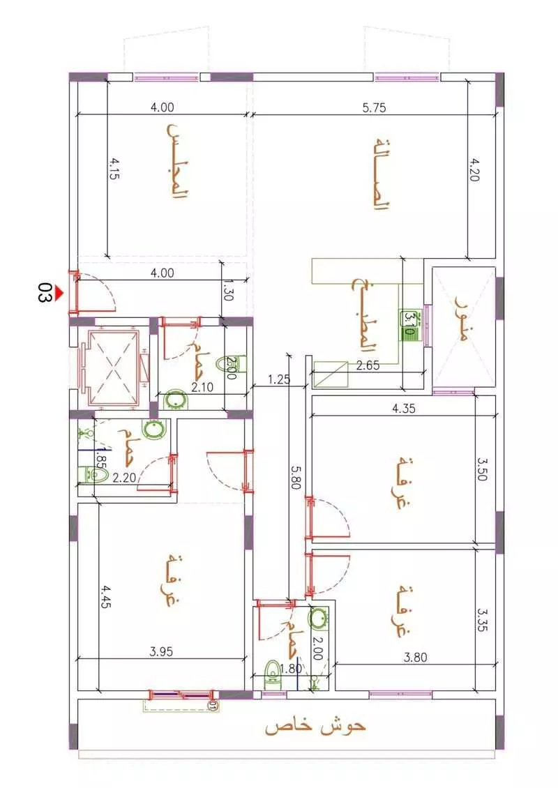شقة 4 غرف في السعادة
