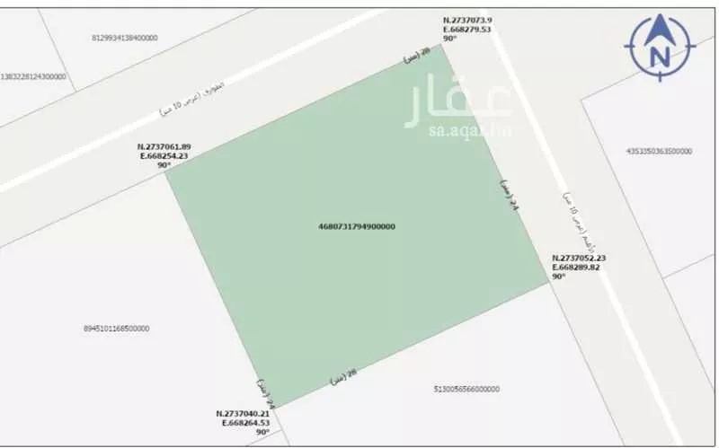 672 sqm land in King Fahd