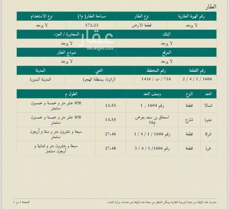 أرض 586 م² في الرانوناء 5