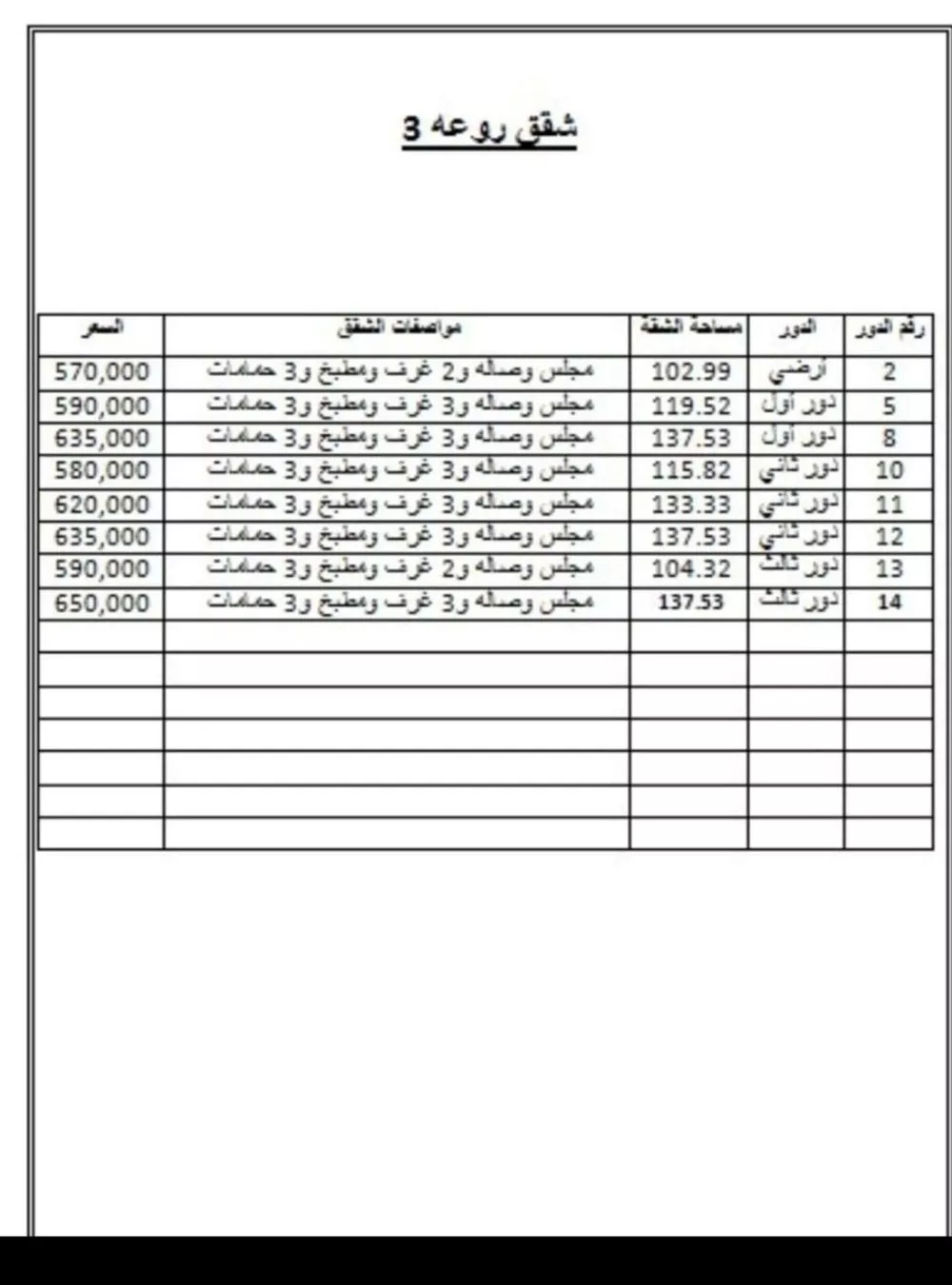 شقة 4 غرف في طويق 2