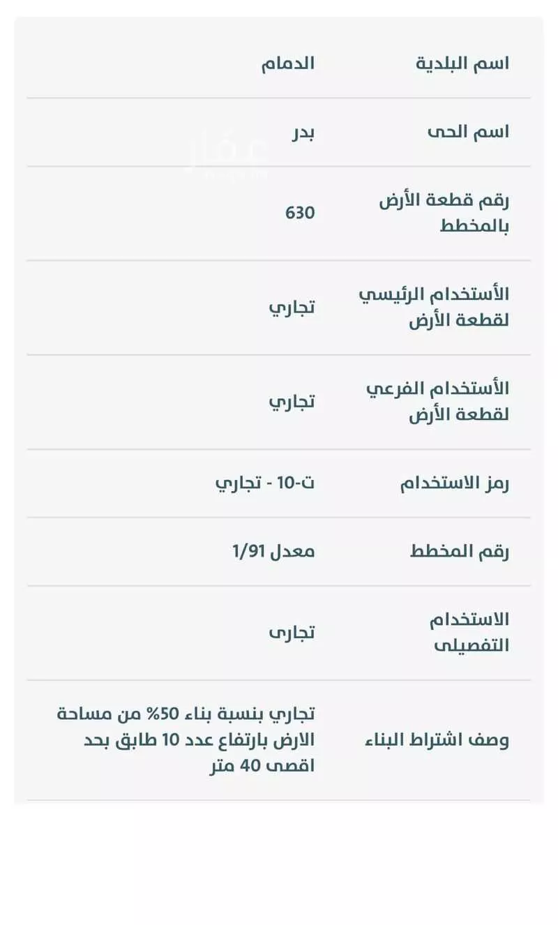 أرض 1050 م² في بدر 4