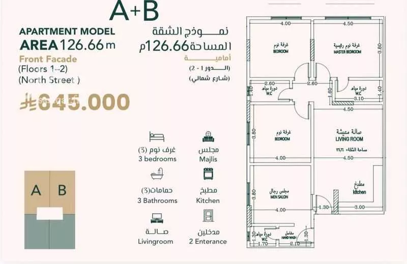 شقة 3 غرف في السلامة 5