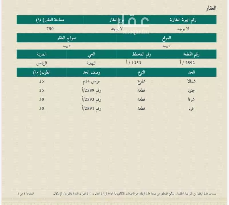 أرض 1800 م² في النهضة 3