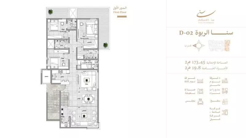 دور 3 غرف في الربوة 3