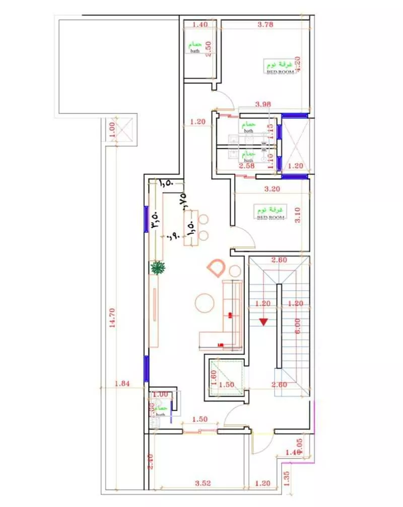 دور 3 غرف في ام الحمام الغربي 2