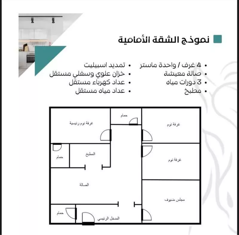 4 bedroom apartment in Al Bawadi, Jeddah 13