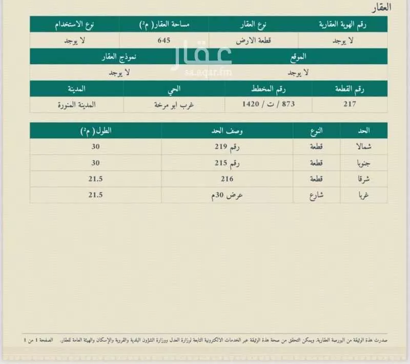 أرض 645 م² في السكة الحديدية 1