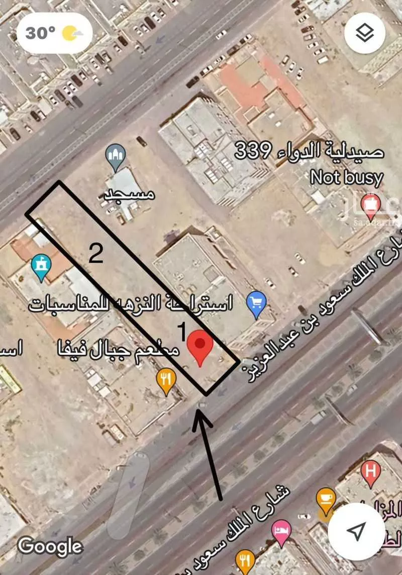 أرض 1219 م² في النور 3