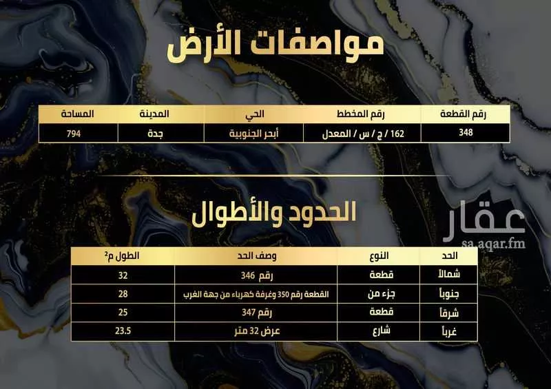 أرض 794 م² في ابحر الجنوبية 5