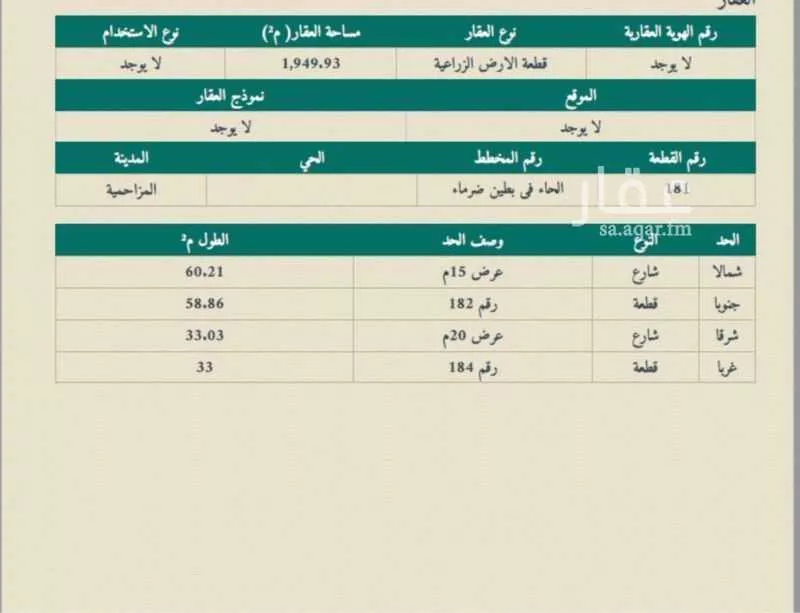 أرض 1949 م² في ضاحية نمار 2