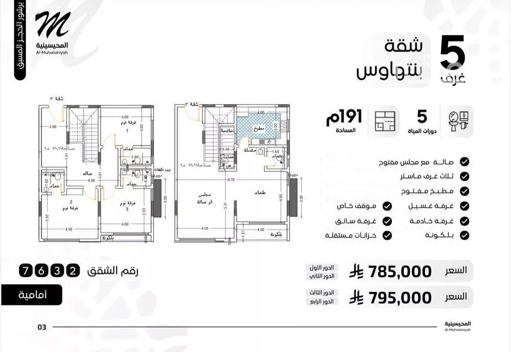 عمارة 550 م² في النزهة 5