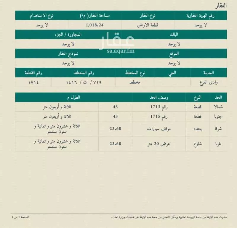 أرض 1018 م² في الجصة 3