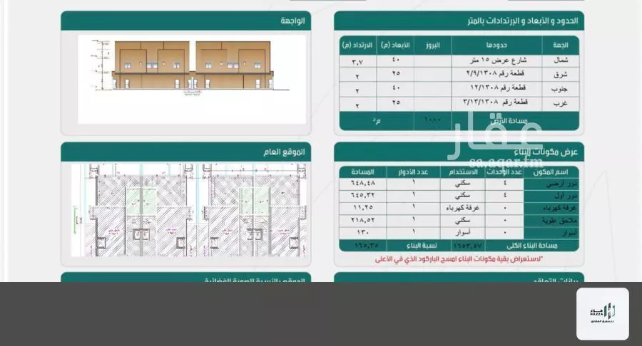 1000 sqm land in Ash Sharq 2
