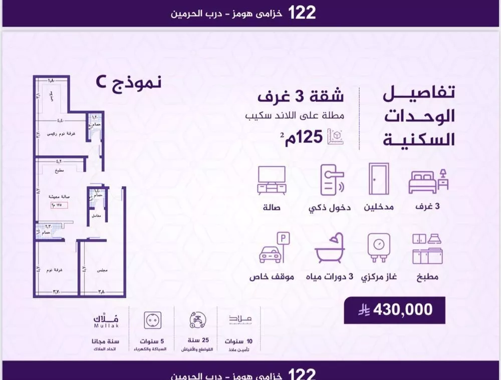 شقة 3 غرف في الفيحاء