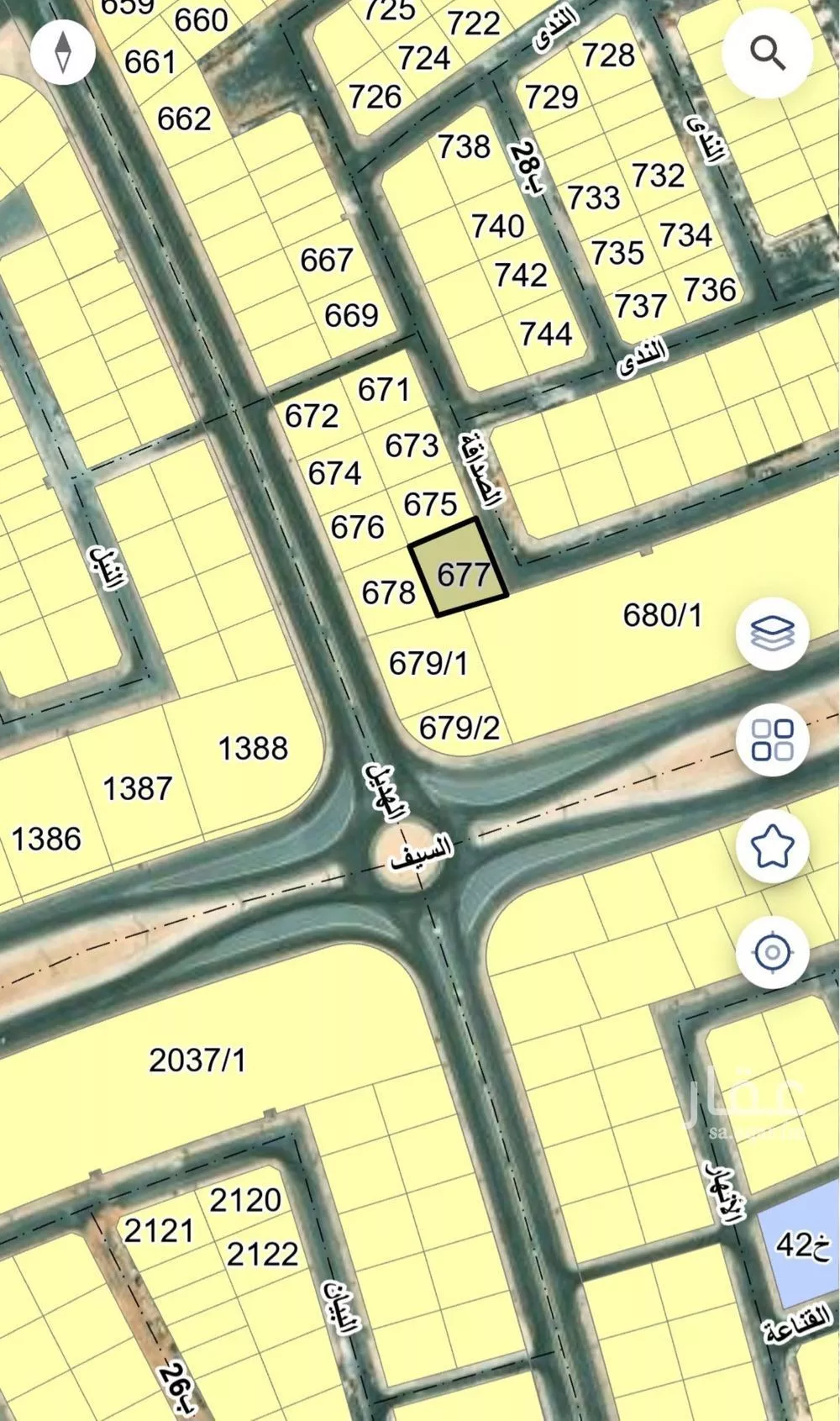 أرض 991 م² في السيف