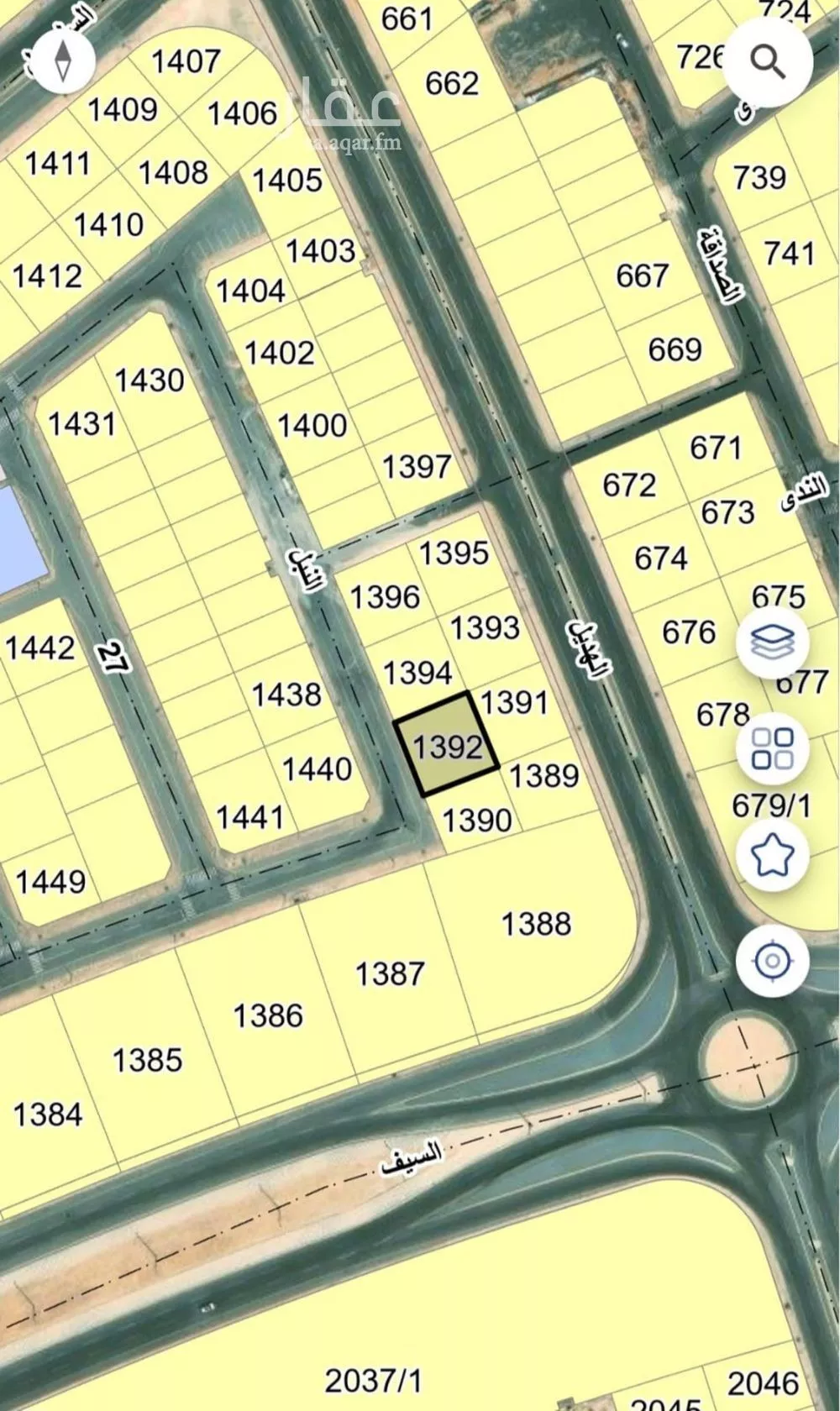 أرض 627 م² في السيف