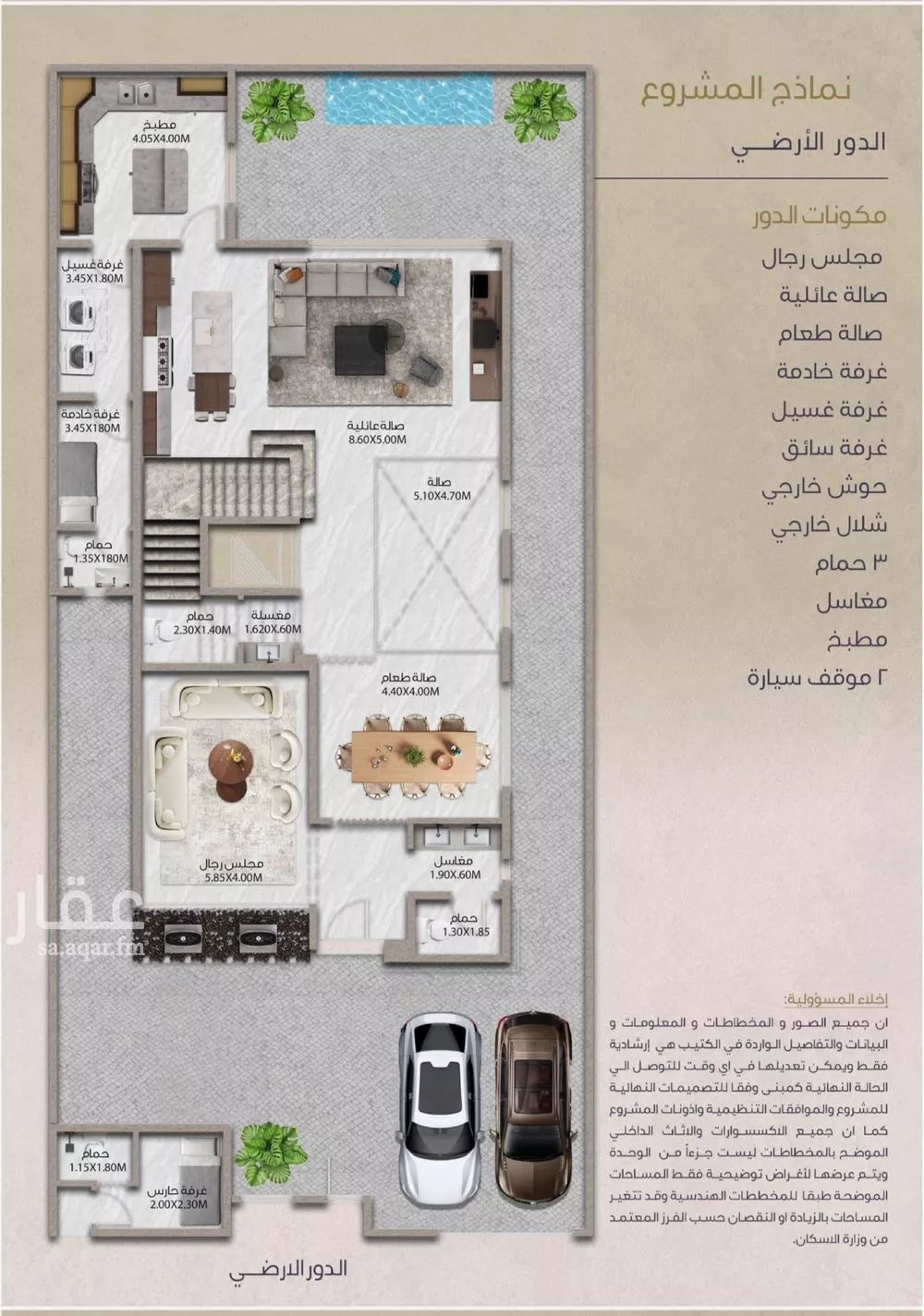 فيلا 5 غرف في العارض 3