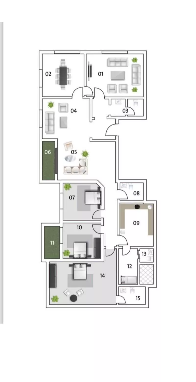 شقة 6 غرف في الصوارى 3
