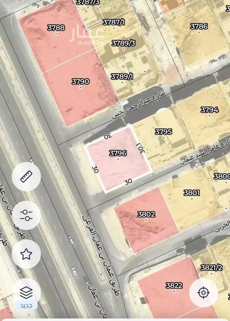 أرض 900 م² في النرجس