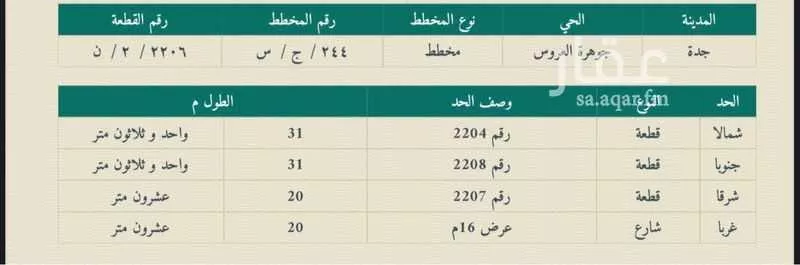أرض 620 م² في جدة 2