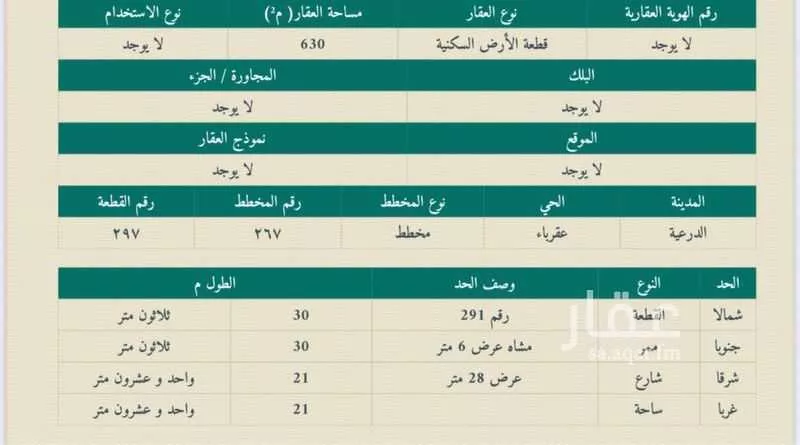 630 sqm land in Al Qairawan 4