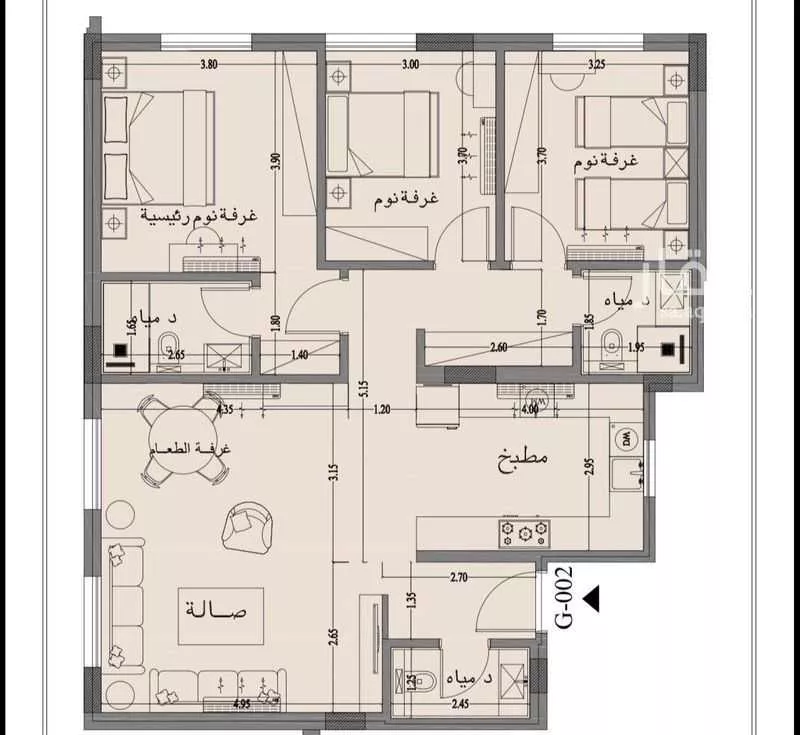 3 bedroom apartment in Al Narjis 3