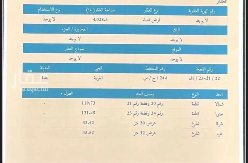 أرض 4028 م² في جدة 2