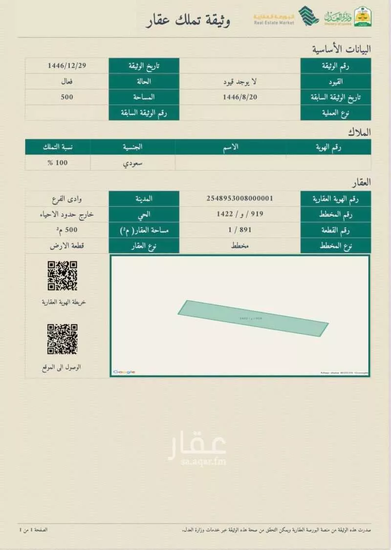 أرض 800 م² في الجصة 1