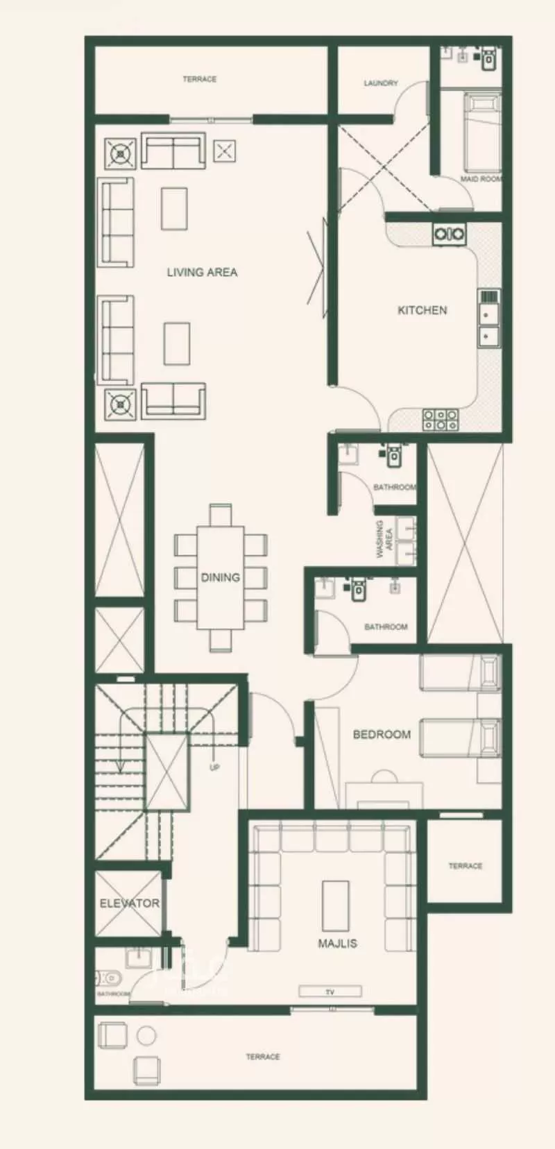 فيلا 4 غرف في النرجس 4