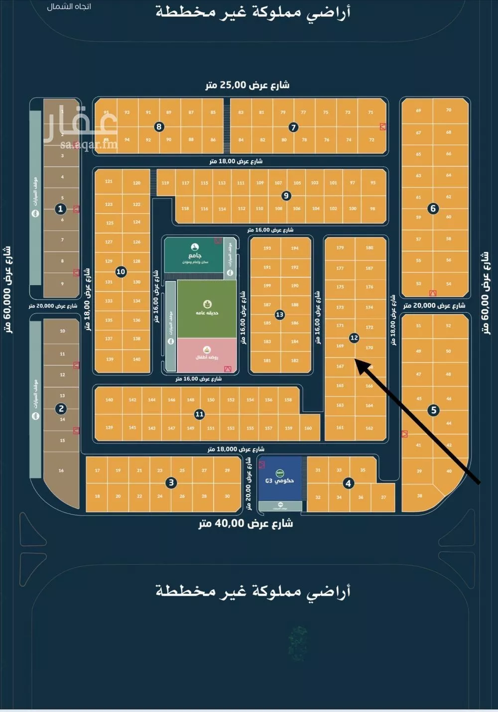 أرض 420 م² في الامواج 2