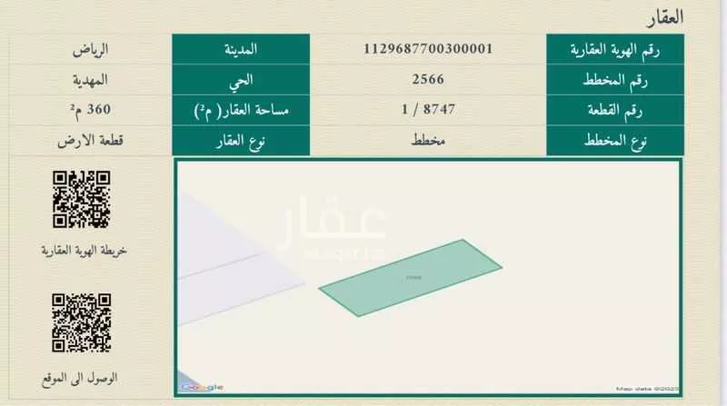 360 sqm land in Al Mahdiyyah 2