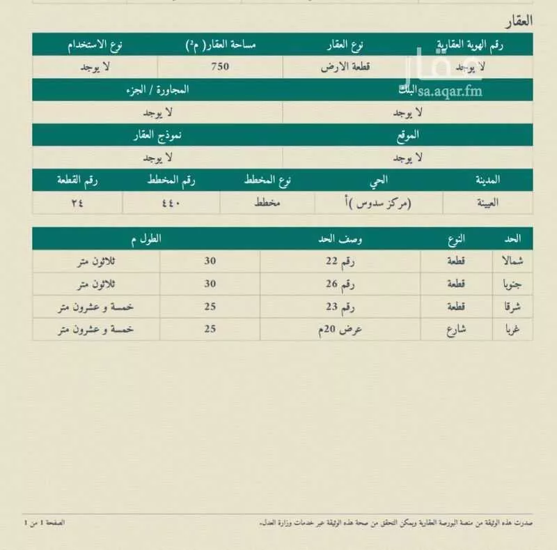 أرض 750 م² في بنبان 4