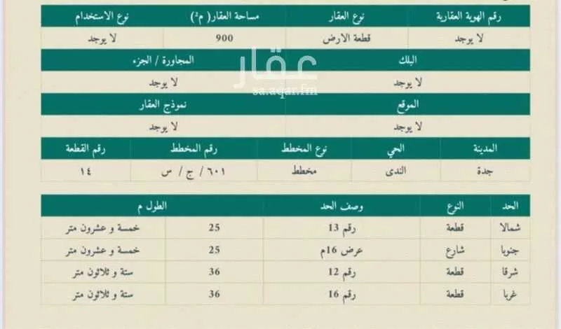 أرض 900 م² في جدة 2