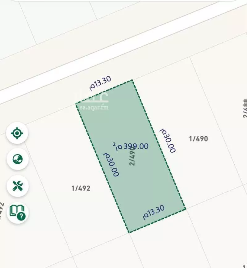 أرض 399 م² في الملقا 2