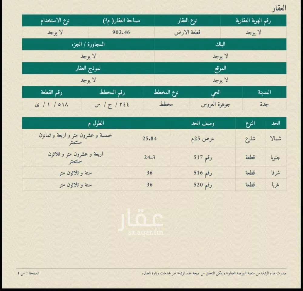 أرض 806 م² في الزمرد 2