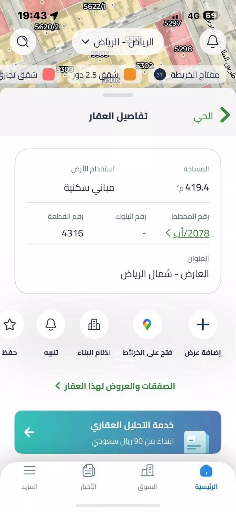 400 sqm land in Al Aridh 3