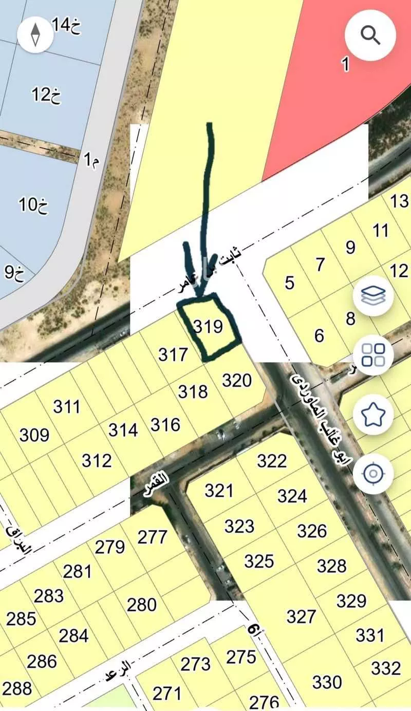 أرض 875 م² في الشرق 5