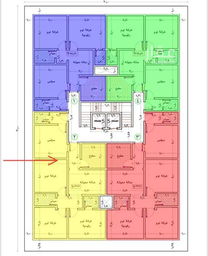 شقة 4 غرف في المنار 2