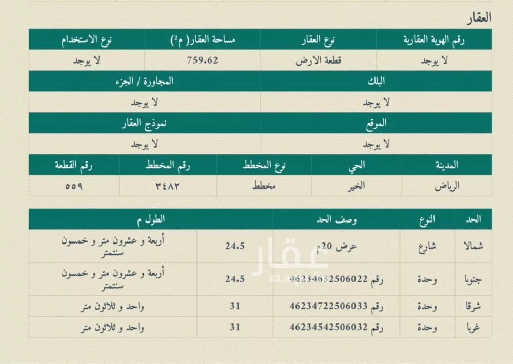 أرض 759 م² في بنبان 2