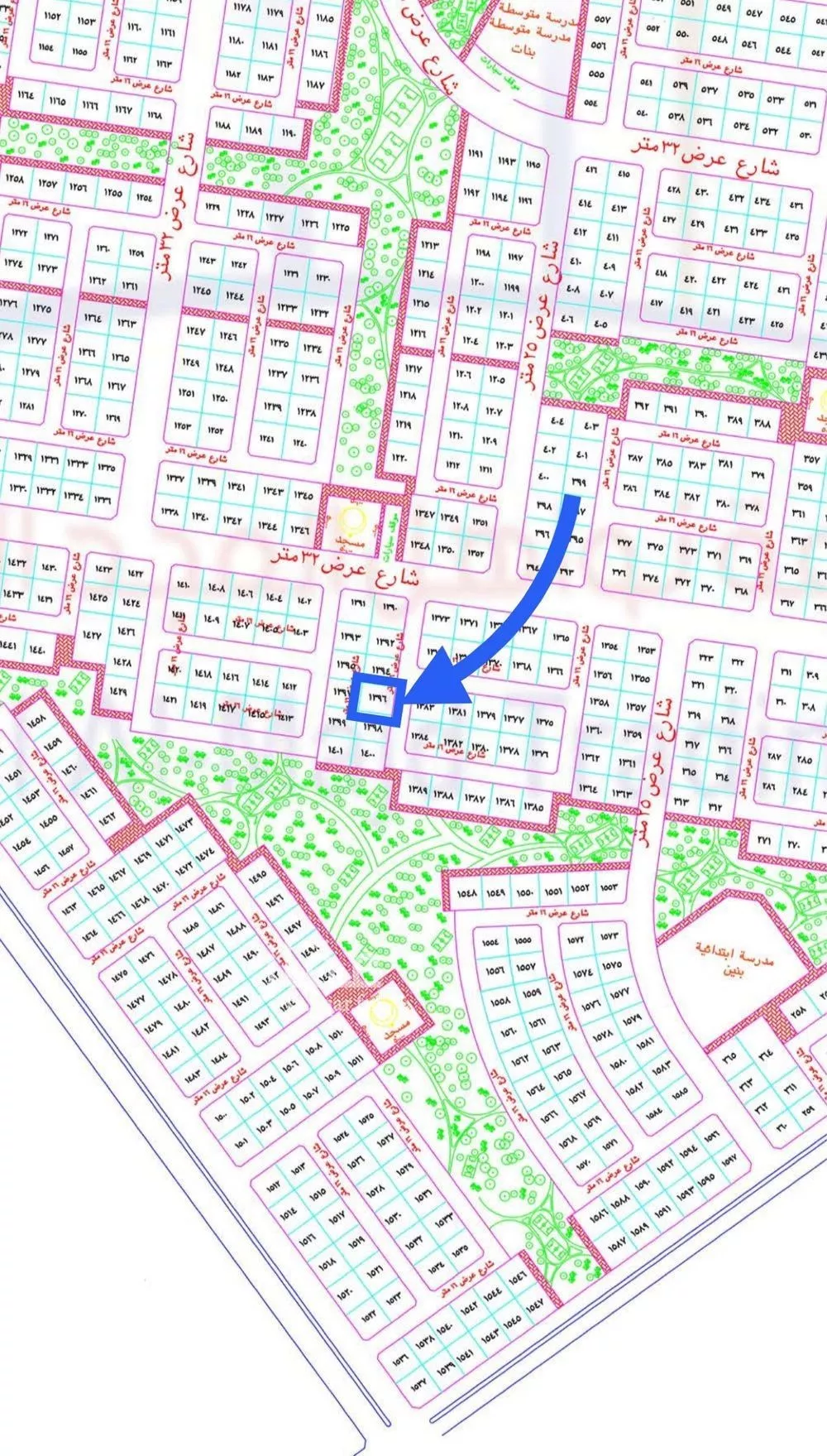 أرض 403 م² في الزمرد 1