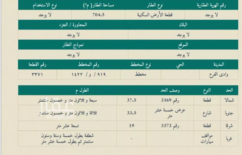 أرض 704 م² في الجصة 2