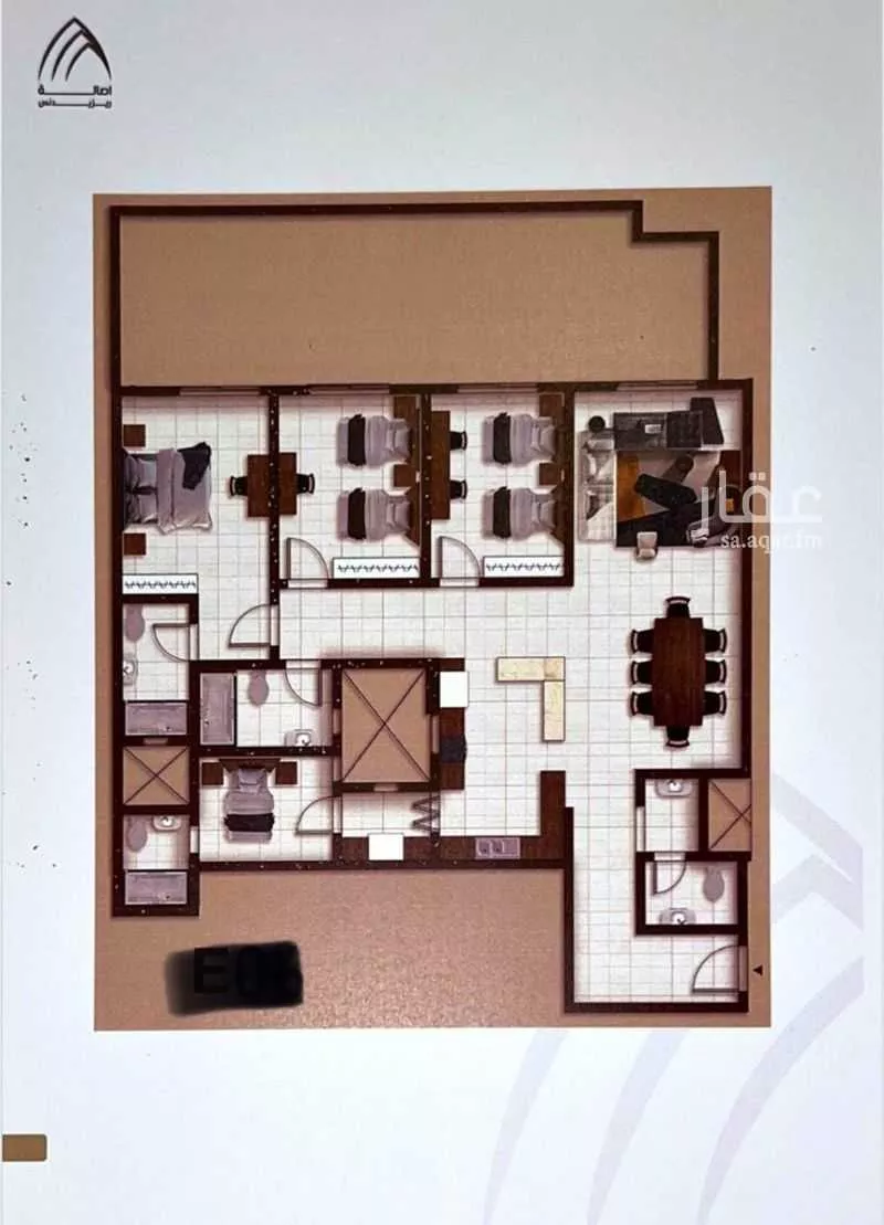 شقة 3 غرف في الملقا 3