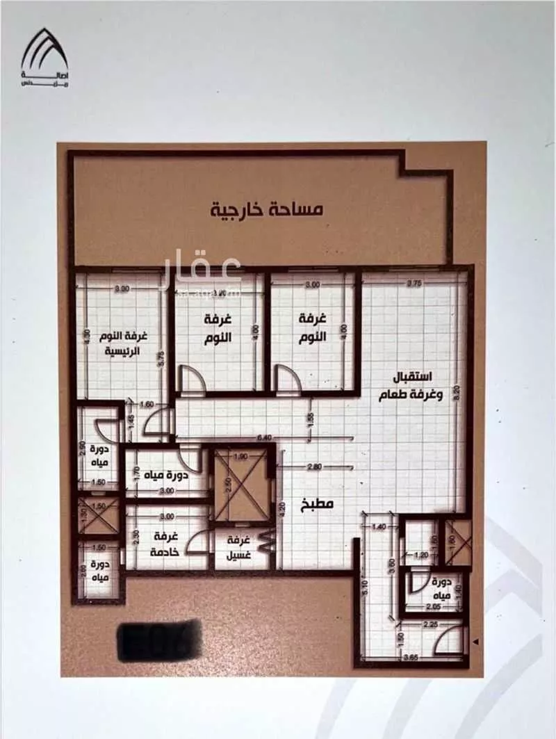 شقة 3 غرف في الملقا 4