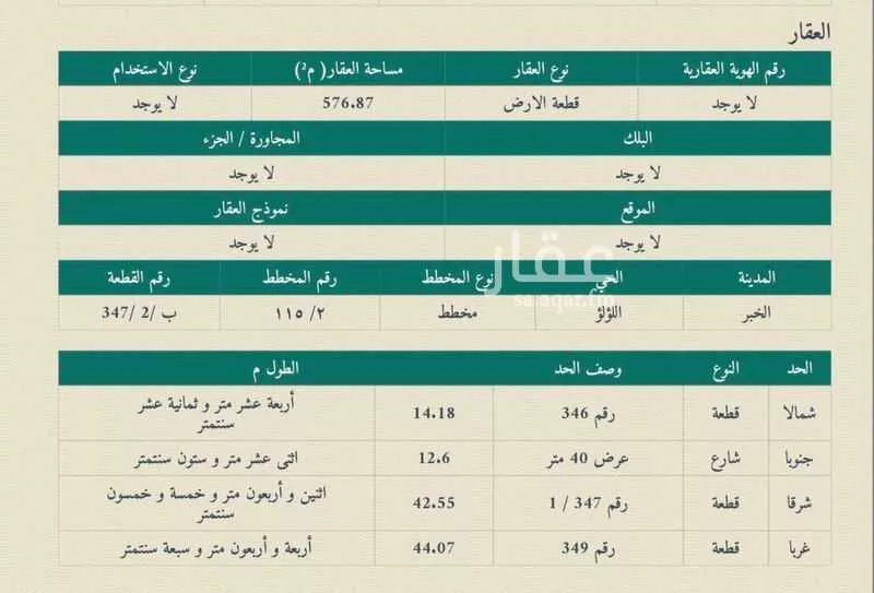 576 sqm land in Al Lulu 2