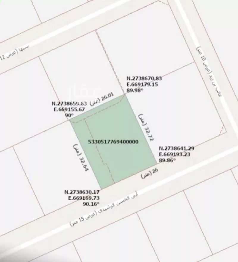 أرض 1069 م² في المروج 3