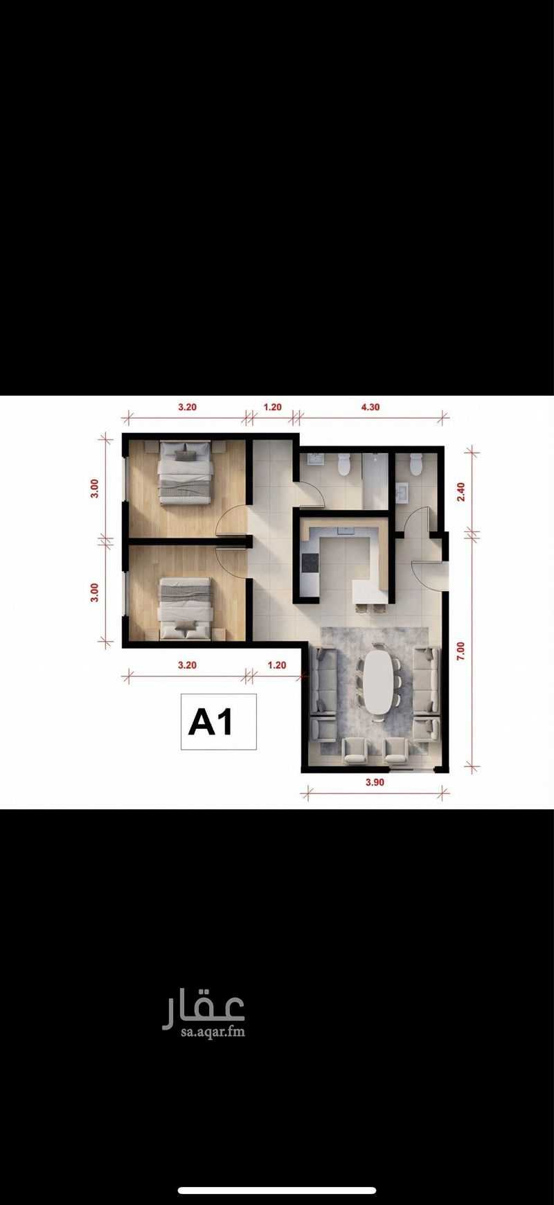 2 bedroom apartment in Shubra, Riyadh 6