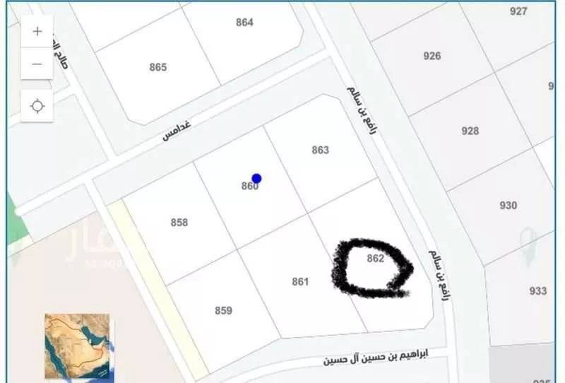 أرض 869 م² في مريخ